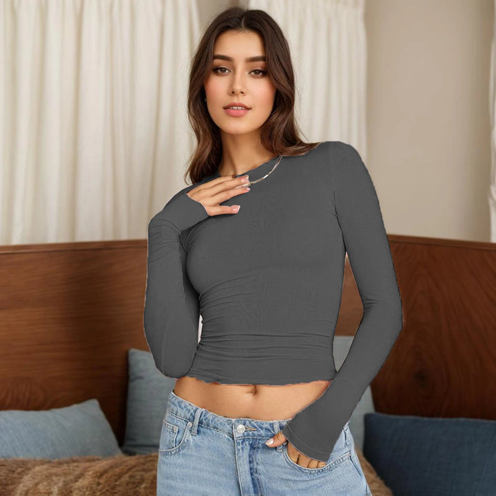 Long Sleeve T Shirt Women Autumn Winter Y2k Crop Top