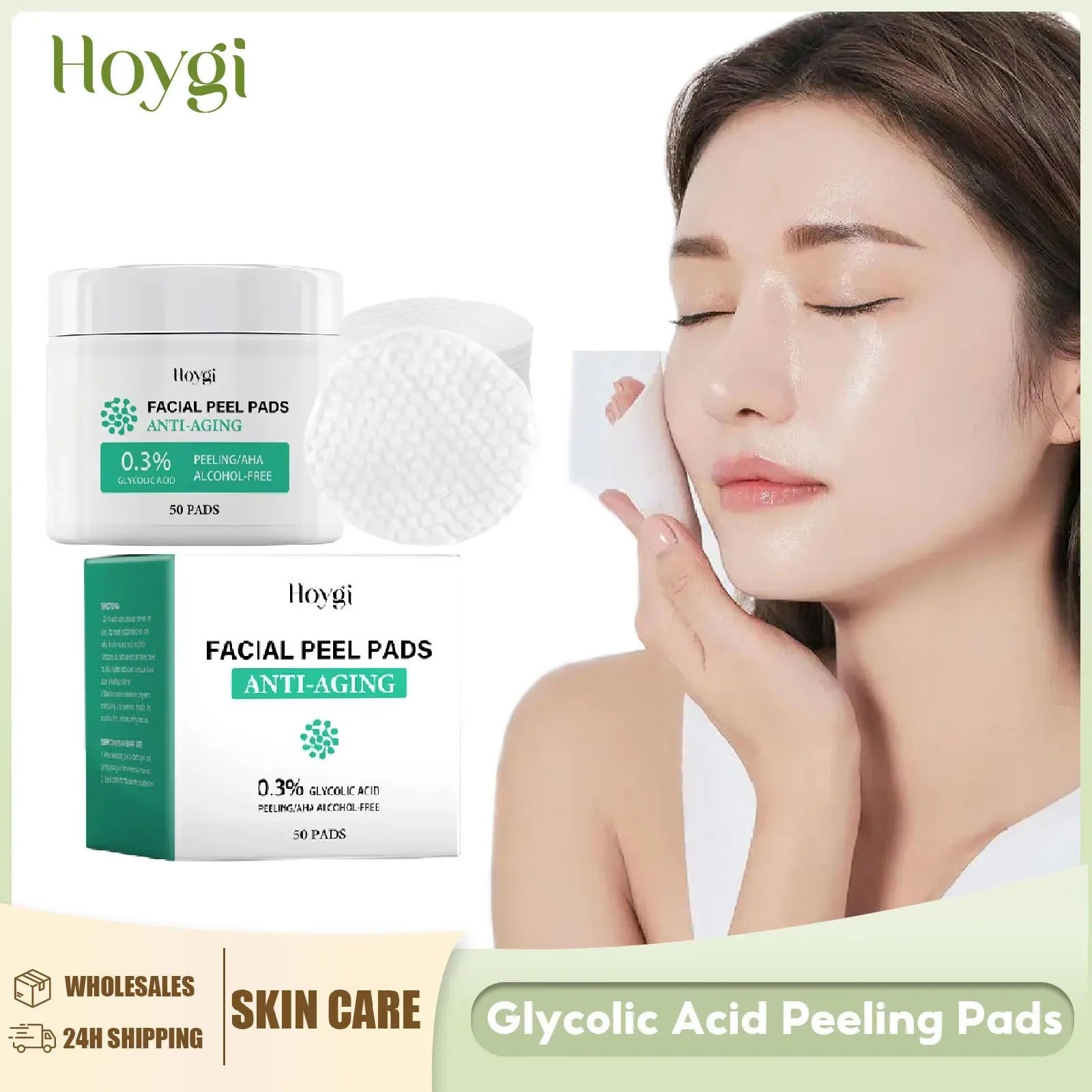 Glycolic Acid Cotton Pads Shrink Pores Blackhead Removal Oil