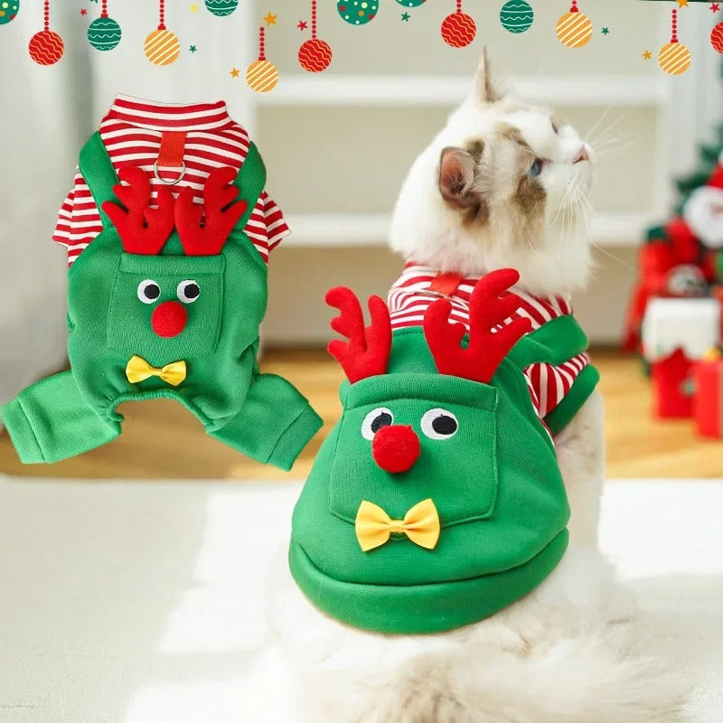 Christmas Pet Dogs Cats Coats Dress Up Costume