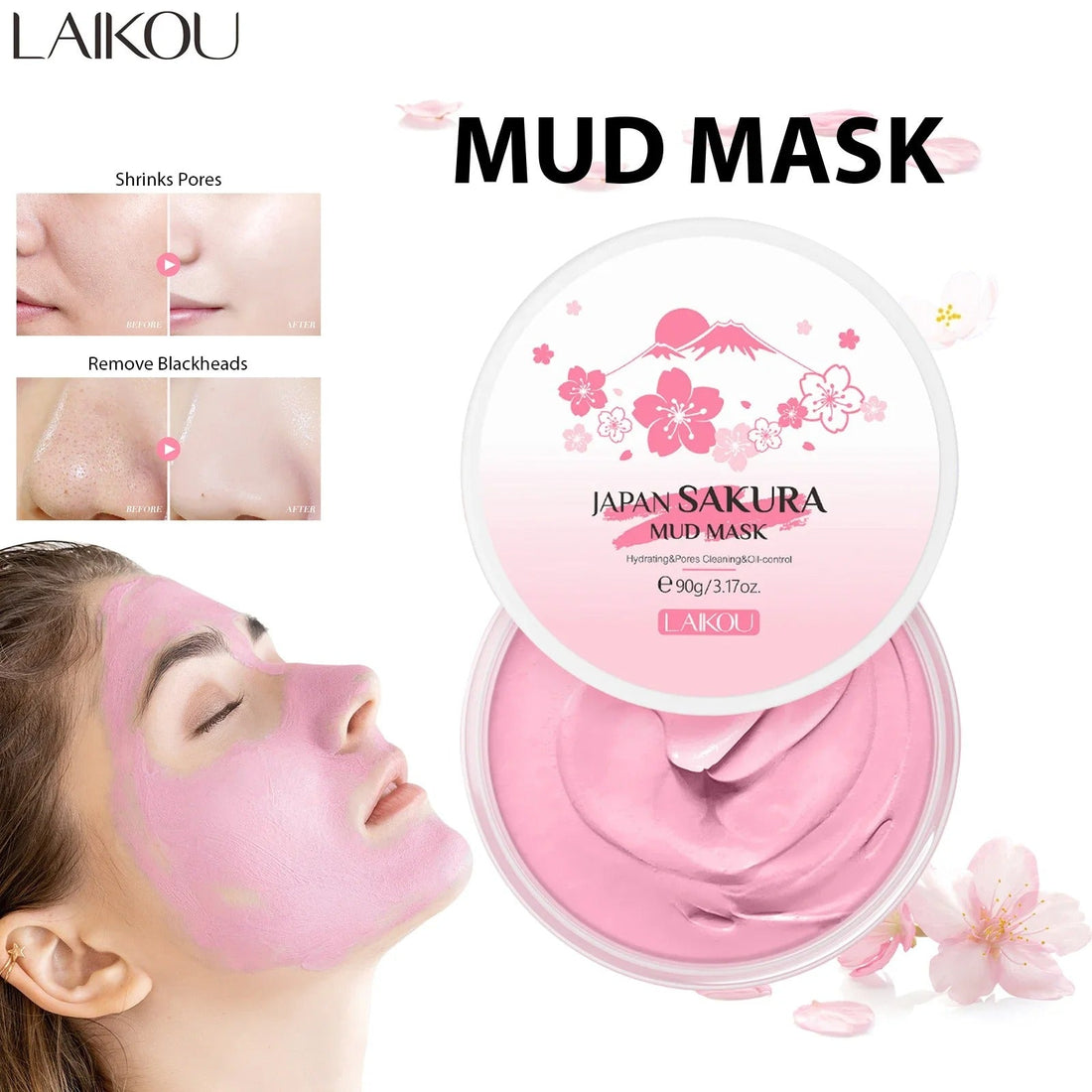 LAIKOU Japan Sakura Mud Mask Original Mask Deep Cleansing