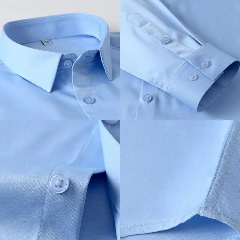 Long Sleeve Dress Shirts For Male Slim Social Business Blouse