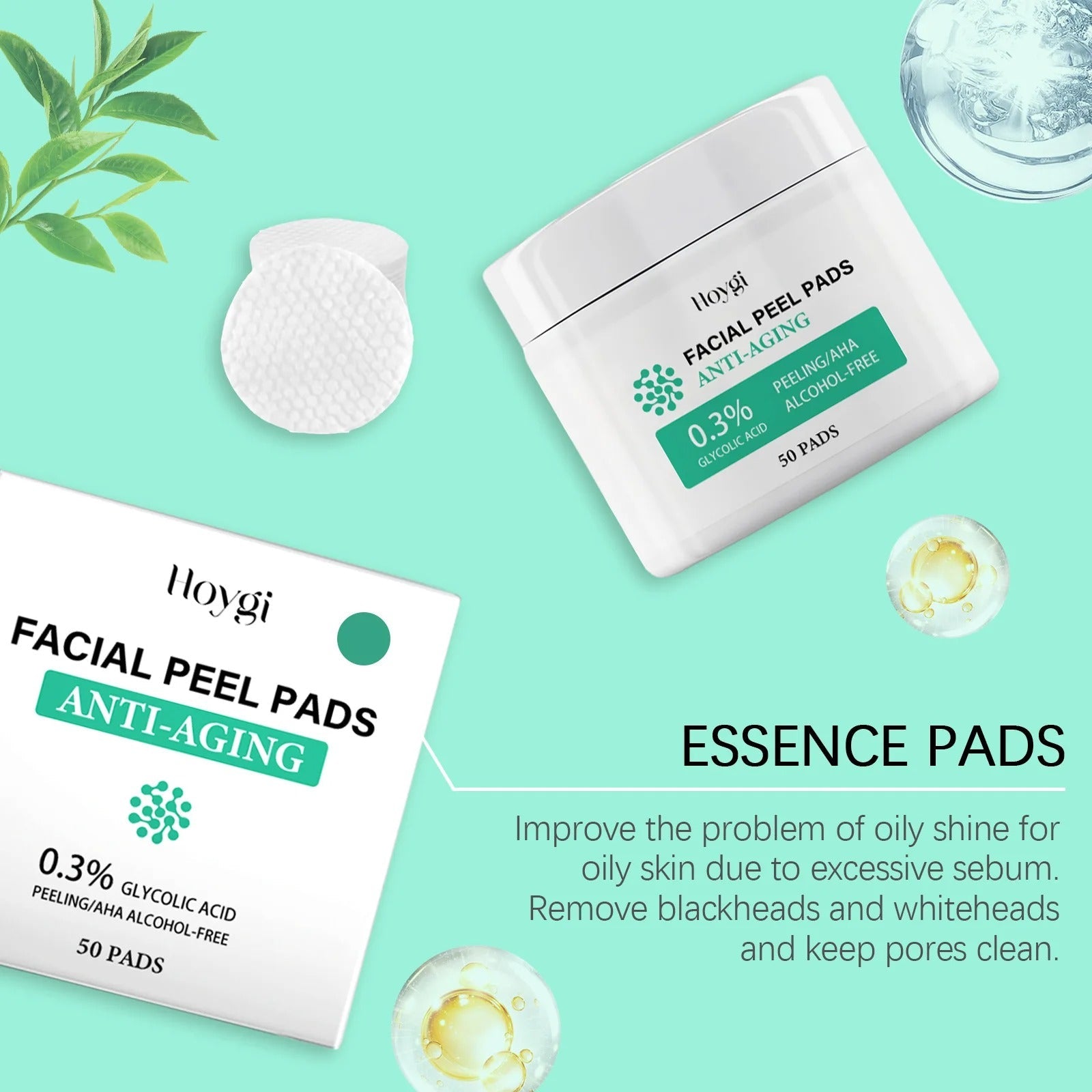 Glycolic Acid Cotton Pads Shrink Pores Blackhead Removal Oil