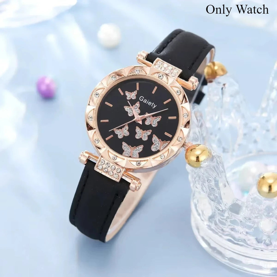 6/1pcs Set Women Watch Ring Necklace Earrings Bracelet Set